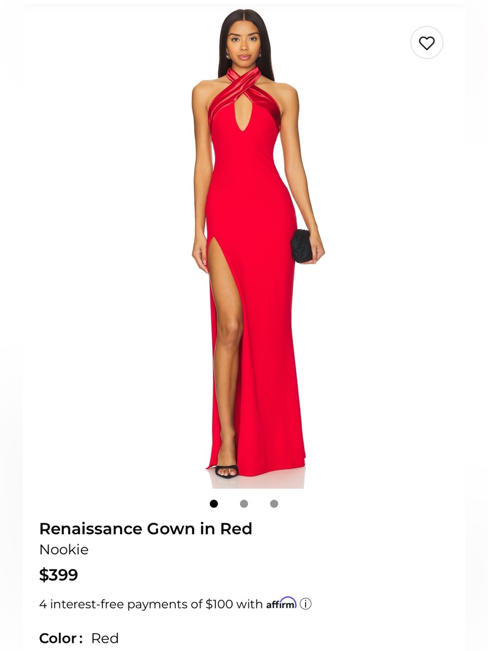 Nookie “Renaissance Gown” in Red — Size Small